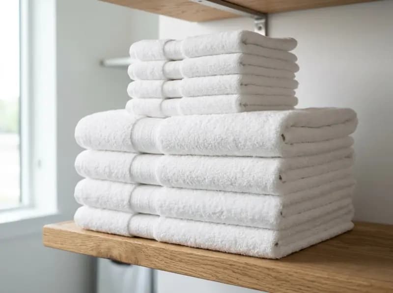 Commercial white towels and bath linen for gyms and leisure clubs